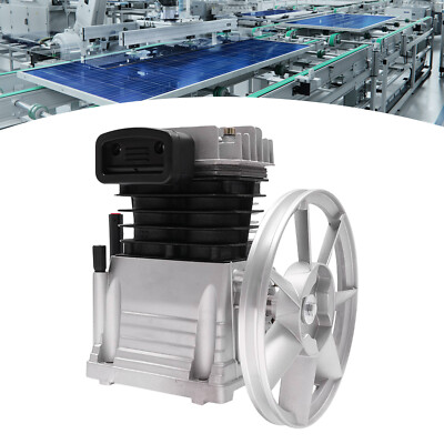 Air Compressor Pump Head w/ Silencer Modern 3HP Twin Cylinder Aluminum Pump Head