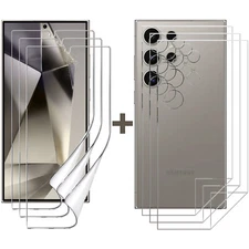 3 Set Soft PET Film Screen Protector for Samsung Galaxy S24 ULTRA Front and Back