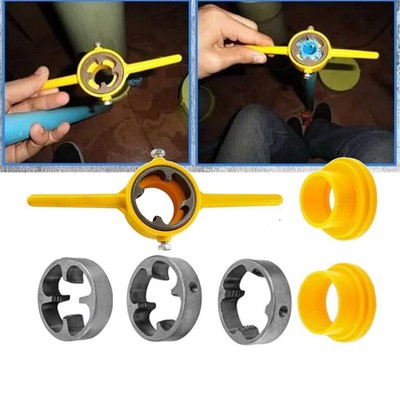6PCS Plastic Pipe Thread Die Kit,PVC Pipe Threader Plumbing Tool NEU