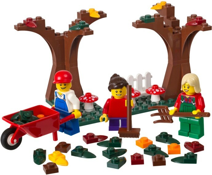 maxresdefault.jpg?sqp=-  NEW NIB NWT  FALL SCENE 40057 Raking Autumn Leaves 2013 Retired MINIFIGURES display picture 1