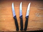 3 Italian Genuine kitchen steak knives AISI 420 MoV Messer Edelweiss