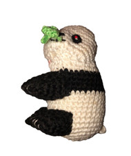 Knitted Crocheted Miniature Panda Bear Ornament 3  