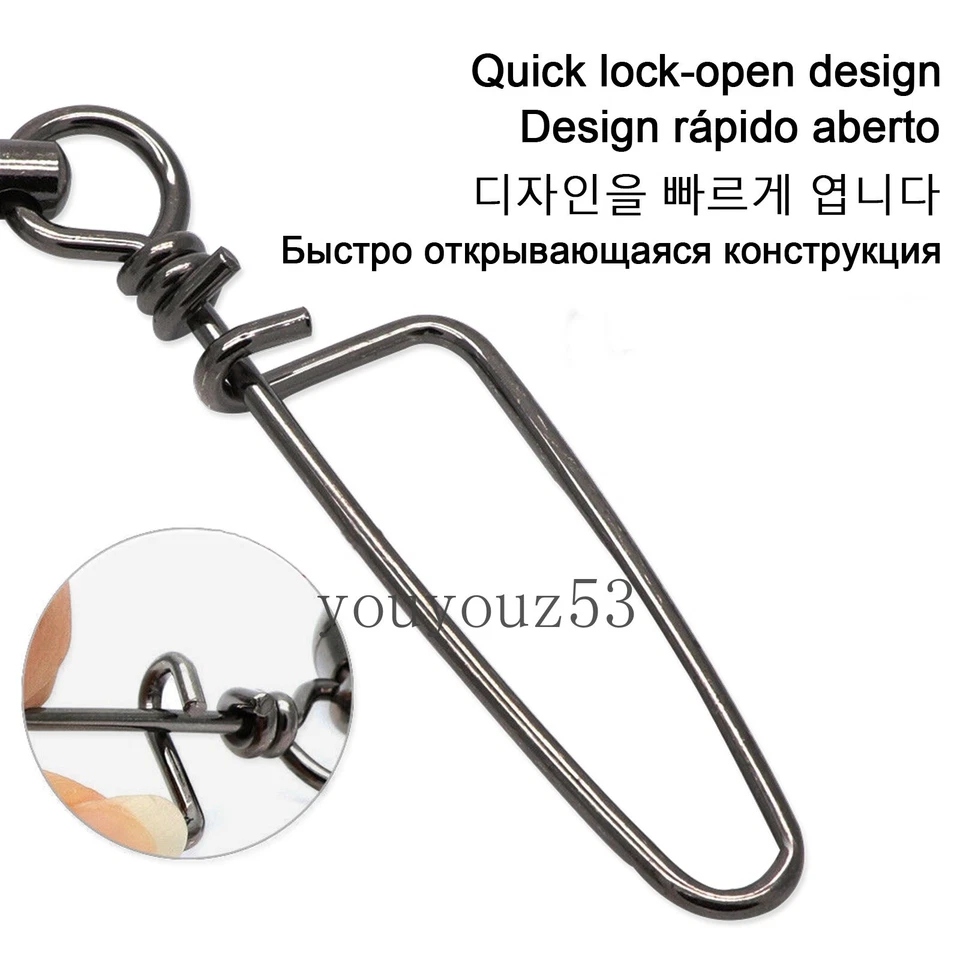 Ball Bearing Fishing Swivel Coastlock Snap High-strength Connector 15lb-240lb - Image 4 of 4