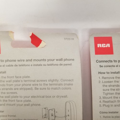 RCA Phone Wall Mount Jack TP251R Lot of 2, Almond, New - Picture 6 of 6