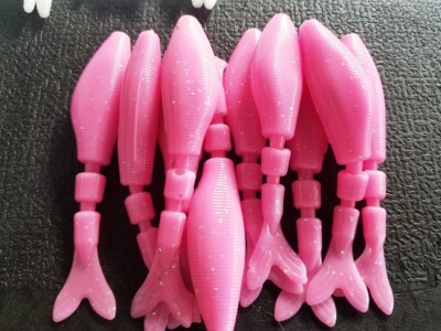 CHATTERBAIT,SWIM JIG,BLADED JIG TRAILER 4' BUBBLE GUM SIL FLK 10 PACK GARLC+SALT