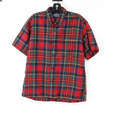 Vintage pendelton shirt Men's medium virgin wool Short sleeve button down plaid