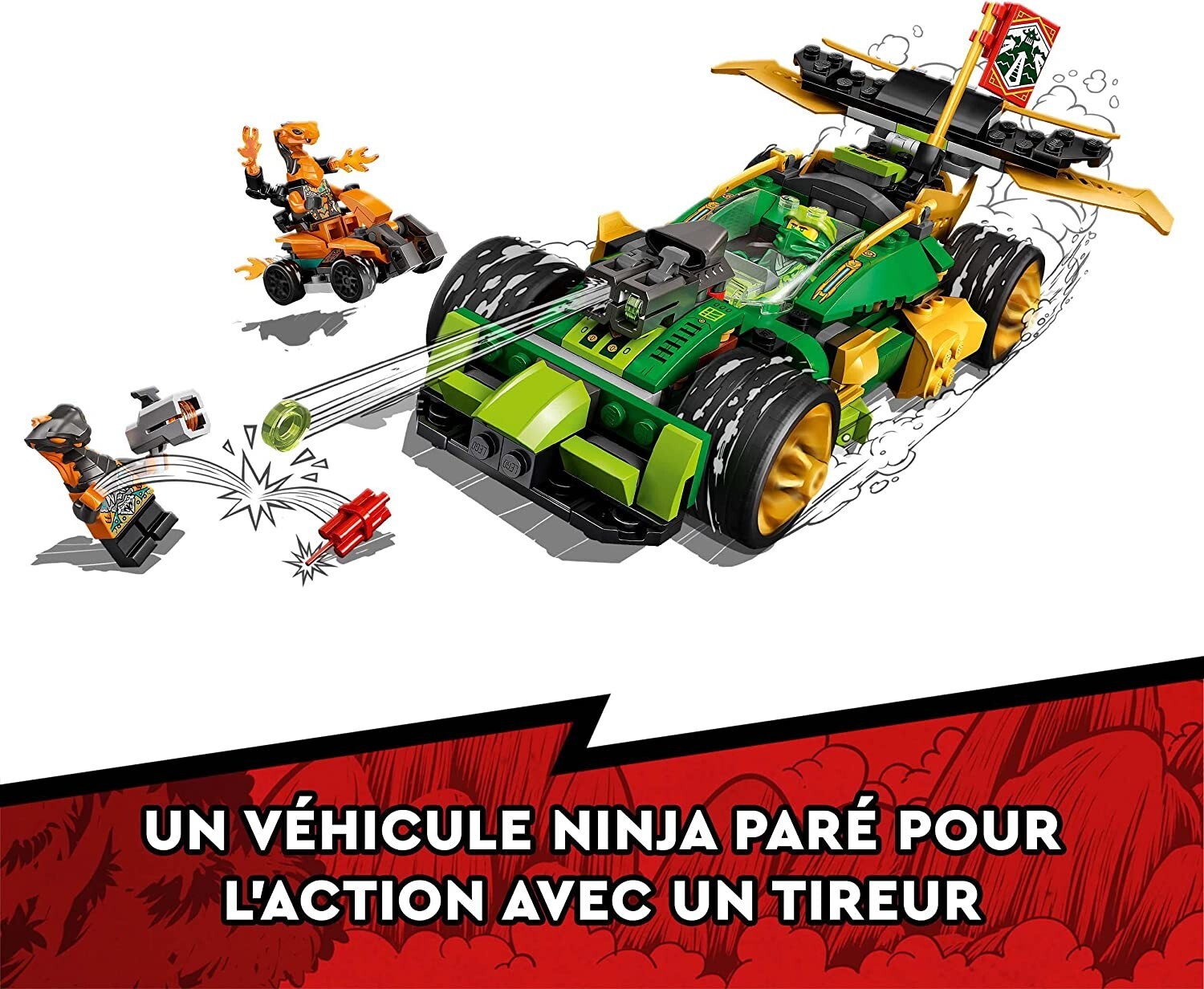 Voiture de Course Évolution LEGO Ninjago 71763 avec blindage d'action modulable - 3
