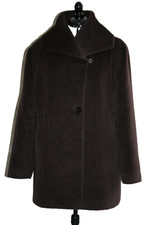 Cinzia Rocca Italy Baby Llama/wool Coat Uk18/it50/us14/lrg Brown Shearling Soft