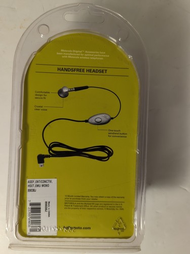 Motorola Emu Mono 2.5mm Hands-Free Headset 89038j Black - Picture 3 of 5