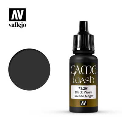 VALLEJO GAME COLOR WASH 73201 BLACK WASH 17ml (Acrylic Paint)