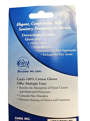 Cara Cotton Gloves EXTRA LARGE XL pair