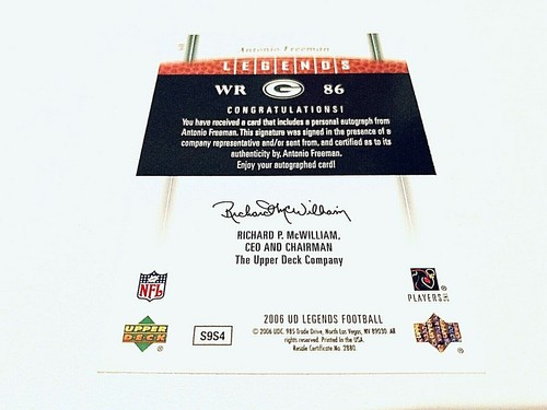 2006 Antonio Freeman Upper Deck Legends Legendary Signatures Autograph #60GBP - Picture 2 of 2
