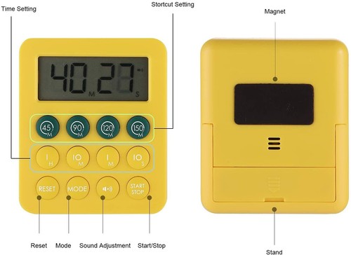 Kurzzeitmesser LCD Stoppuhren Magnetisch Küchentimer Eieruhren Countdown