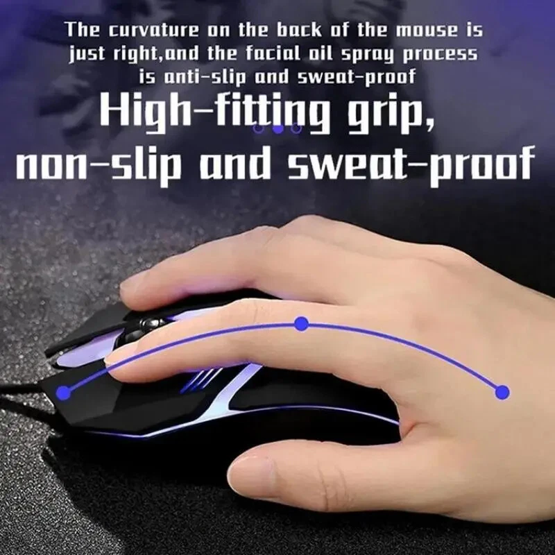 RGB Gaming Mouse Ergonomic Design Backlit Mouse USB Desktop Computer Laptop - Image 4 of 4