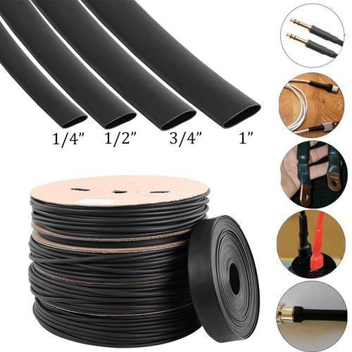 Black Heat Shrink Tube Wires Cable Sleeve Dual Wall 4:1 Adhesive Glue Waterproof - Picture 2 of 17