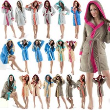 Kapuzen Bademantel Damen Fleece kurz XS-XXXL Flausch Morgenmantel Kos CelinaTex