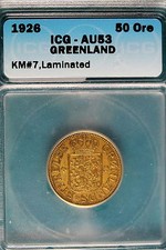 1926 ICG AU53 D Groenland 50 ORE KM#7. Stratifié !!! #B6438*