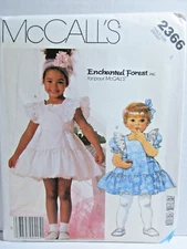 McCalls Pattern 2366 - Enchanted Forest - Child Size 4 Dress and Slip Uncut 1986