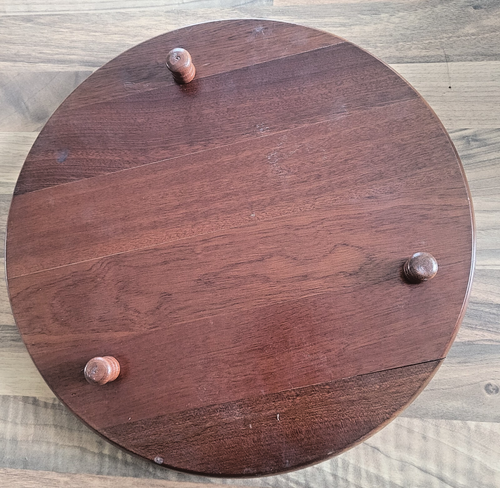 Turned Wood with Pillar Legs 29cms Dia. Solitare Board with Marbles - Picture 5 of 13