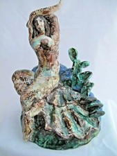 'PRIMAVERA' MAJOLICA CERAMIC SCULPTURE by THOMAS, Vintage 20's Birth of Venus