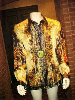Chemise Homme CREME DE SILK/SILVERSILK XL Multicolore - Motifs Grecs Et Animaliers, Soie Métallique, Neuve