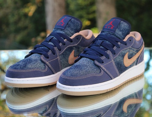 Air Jordan 1 Low SE Denim Talla 5Y Azul Marino Goma Personalizada DM4692-400 - Imagen 13 de 18
