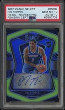2020 Panini Select Auto /99 Obi Toppin Rookie Signatures Neon Green Prizm PSA 10