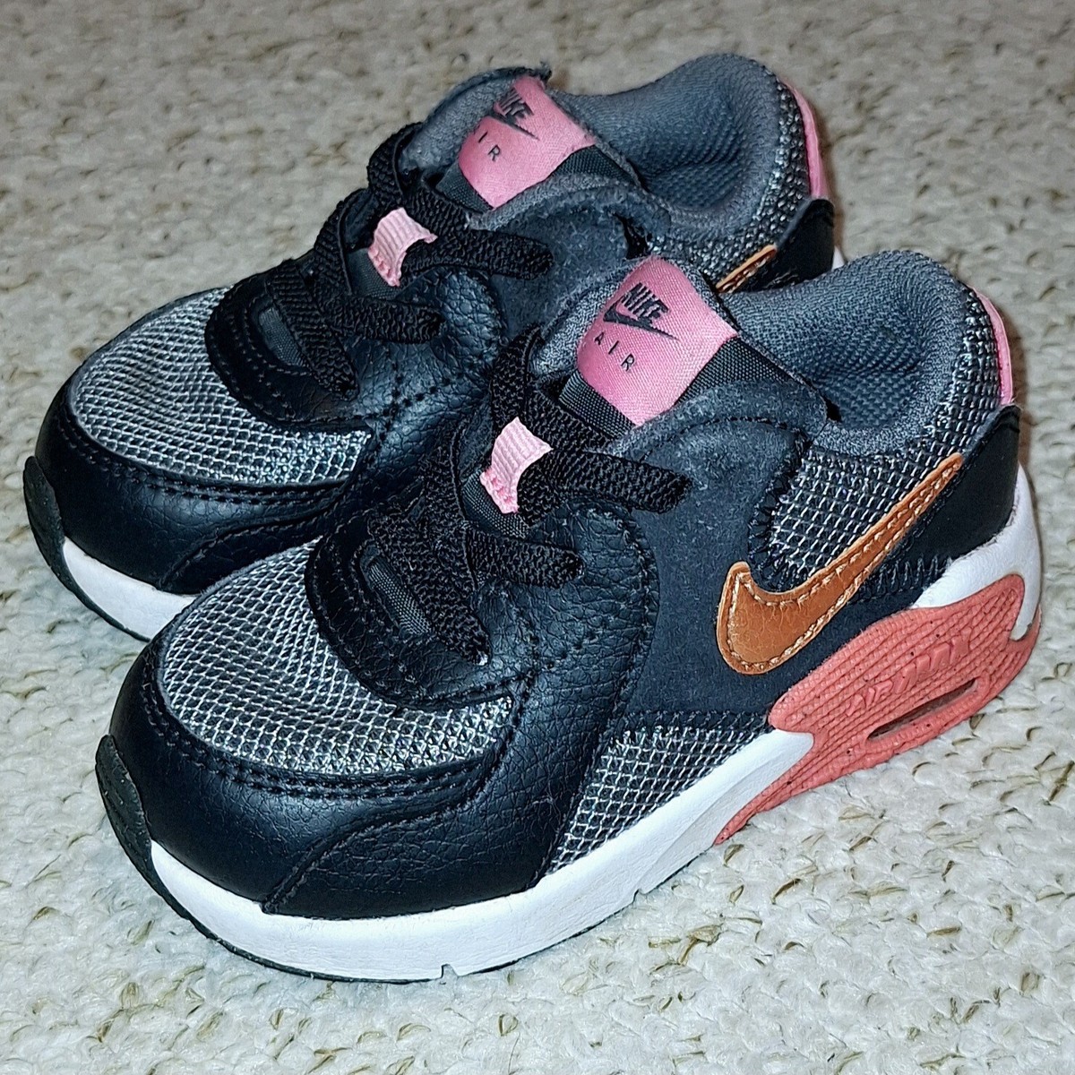 Nike Air Max Excee 'Black Pink Gold' White CD6893-007 Baby Kids