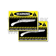 Shoot First and Ask Questions Later - Blunderbuss Vinyl Decal Sticker 2PK 3.4x5