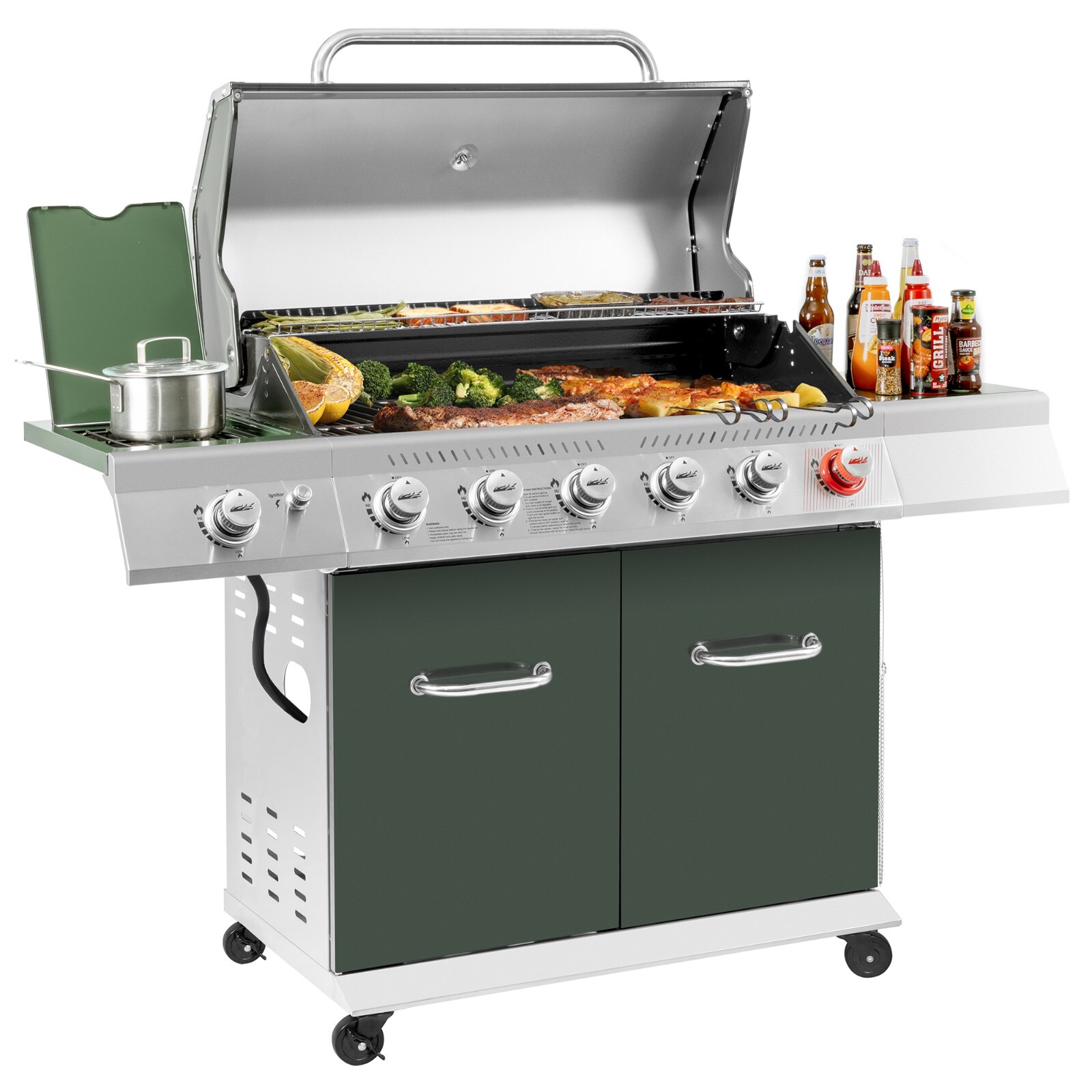 Royal Gourmet 6-Burner BBQ Liquid Propane Gas Grill with Sear Burner/Side Burner