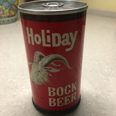 HOLIDAY BOCK BEER 12 OZ STRAIGHT EDGE STEEL  CAN HOLIDAY BREWING CO. POTOSI, WI