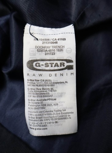 G-STAR Weather Doonray Trench Jacket Men's SMALL Double Closure Pockets - Picture 10 of 16