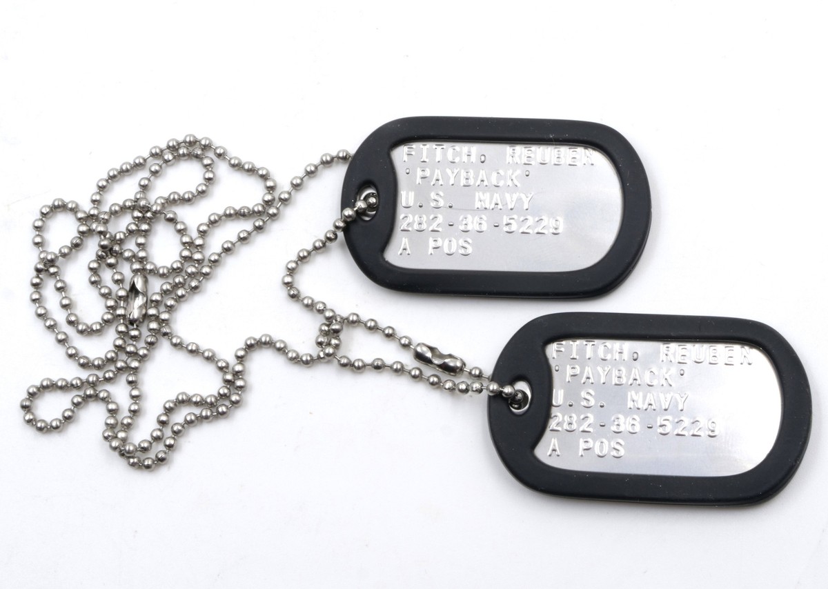 PAYBACK Top Gun Military Stainless Steel Dog Tag Set Cosplay
