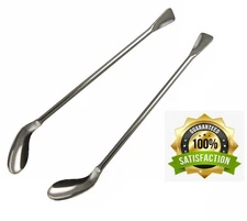 Stainless Steel Lab Spatula Spoon with Flat Ends Perfect for Sampling Stirring 