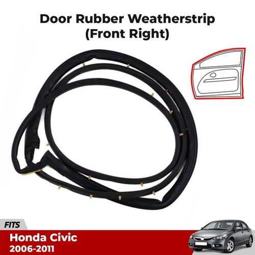 4pc Rubber Door Weatherstrip Seal Kit For Honda Civic FA FD Sedan (2006-2011) - Direct Fit