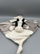 Madison Chic Cow Lovey Rattle Security Blanket Black Gray With Red White Bandana