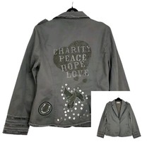 Ben Sherman Jacket Size M Blazer Military Embroidery Dimonte Detail On Back