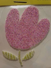 Iron-On Beaded Appliqués FLOWERS (Lot of 2) s.e.i. Bead Dazzle