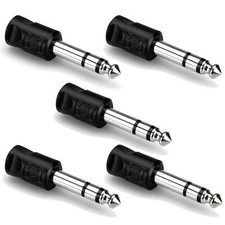 Hosa GMP103-FIVE-K 3.5mm TRS - 1/4 TRS Headphone Adapter 5 Pack Bundle
