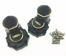 Treal Brass Rear Inner Portal Drive Housing Cover Mount Set - For Traxxas TRX-4
