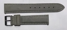 14mm Grey Leather Antelina Stainless Steel Buckle Watch Strap