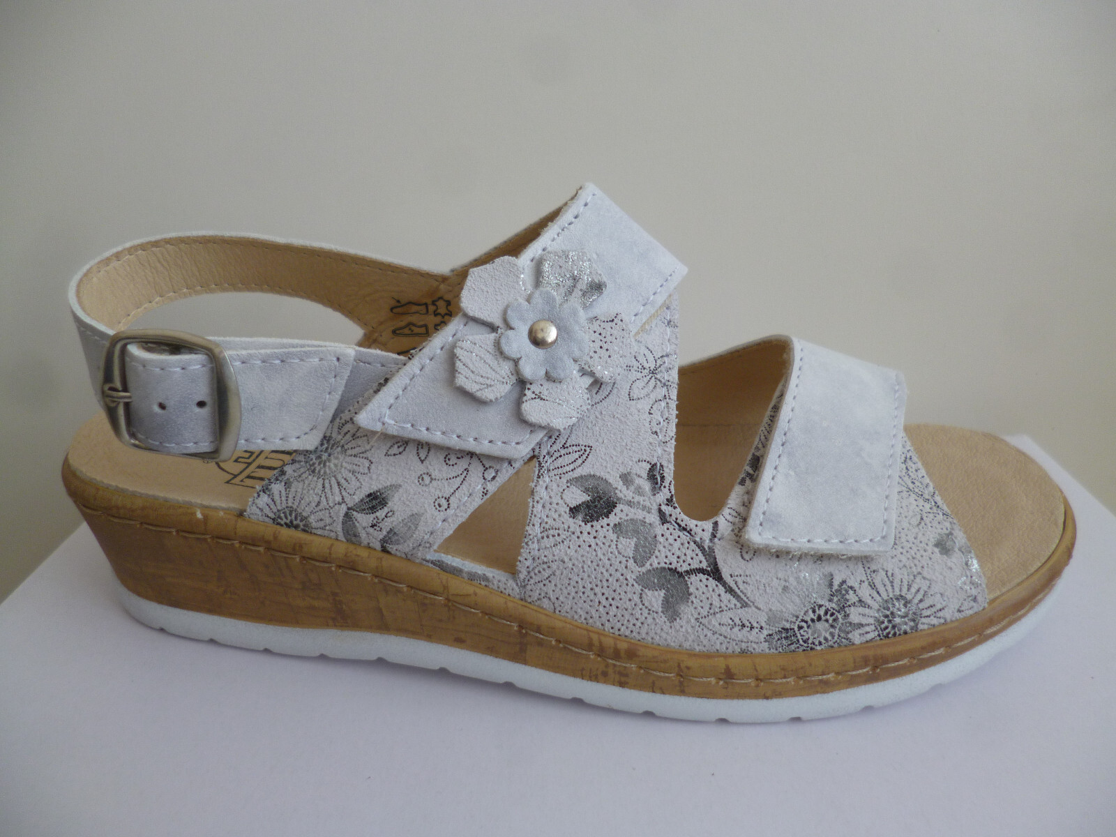 APL Torre scarpe donna sandali sandali pantofole pelle bianco grigio 91512