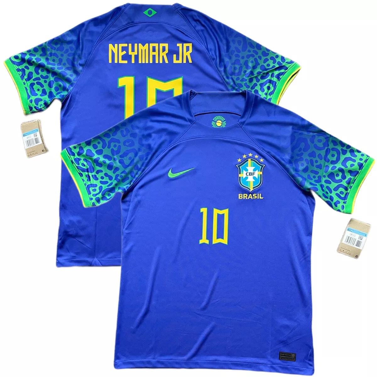 2022/23 Brazil Away Jersey #10 Neymar Jr Medium Nike World Cup Brasil NEW