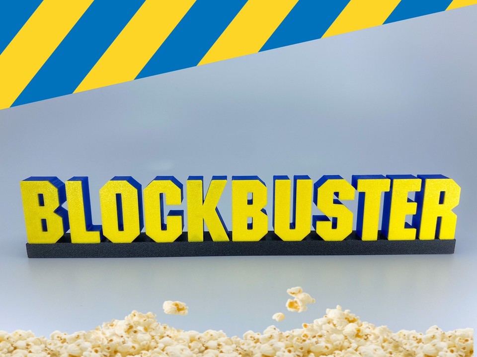 Blockbuster Video Logo Sign Retro 90s Movie Room Man Cave Shelf Decor ...