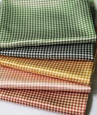 By Yard Houndstooth Pattern Satin Fabric Geometric Print Charmeuse Material