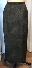 Josephine Chaus Womens Crinkle Chiffon Army Green Long Wrap Skirt Sz10 pre-owned
