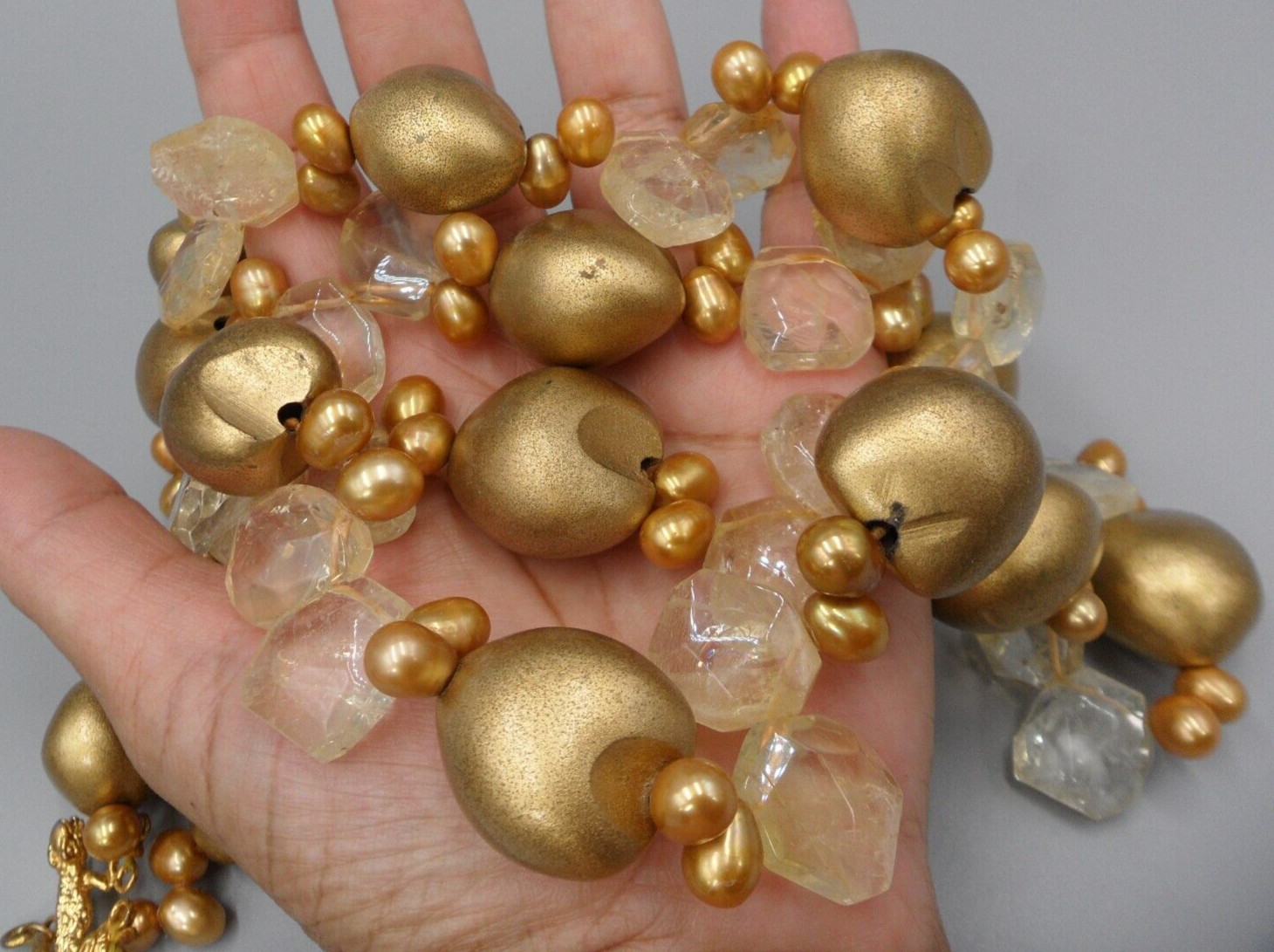 Two Blonde Lizards Statement Necklace Freshwater … - image 9