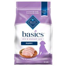 Blue Buffalo Basics Skin  Stomach Care Puppy Dry Food - Turkey  Potato, 24lb