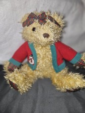 VTG Hallmark Merrily Bear Christmas Plush Stuffed Animal Teddy Bear 10" 449
