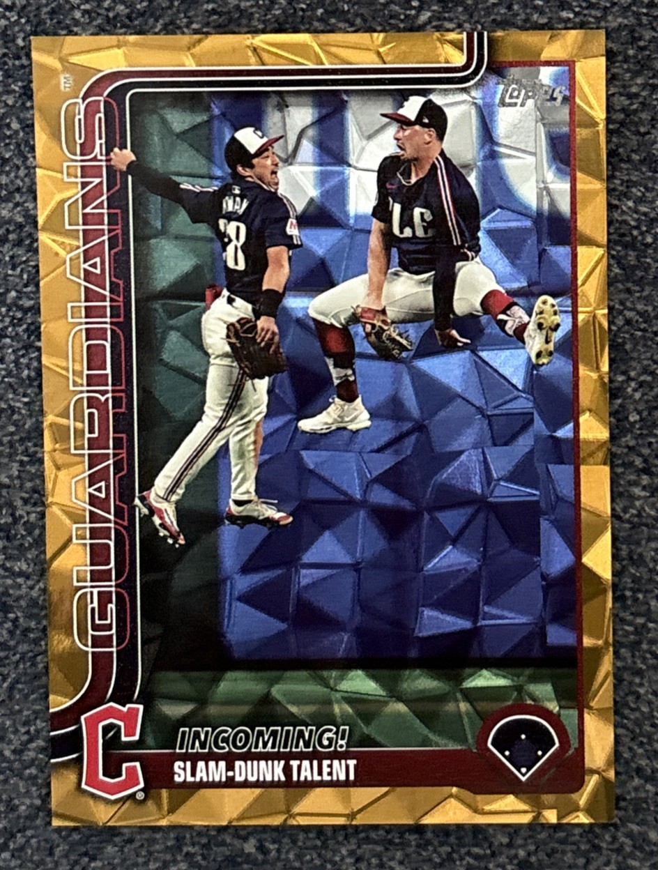 2025 Topps Series 1 Incoming Slam Dunk Talent Gold Diamante /50 Steven Kwan #26